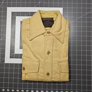 Vintage Eddie Bauer Shirt Medium New 70s Mole Skin Flannel Chamois Yellow Work